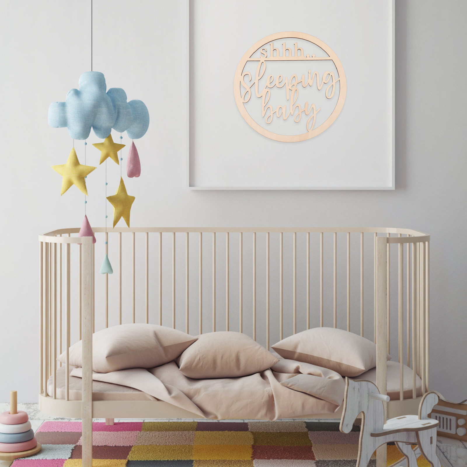 Letrero de madera hueca para c - Baby Nursery Hangers reseña y precio