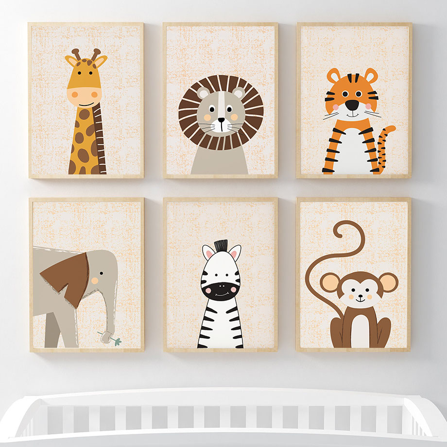 Cuadro Decorativo de Pared con - Baby Nursery Animal Pictures reseña y precio