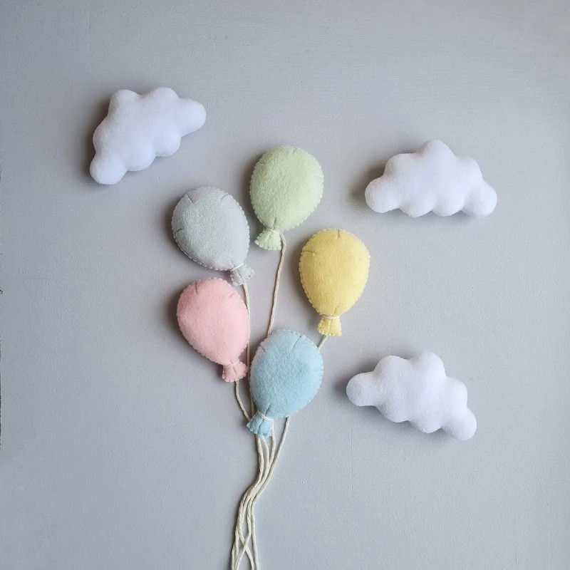 Juego de 8 Nubes de Fieltro pa - Baby Nursery Set reseña y precio