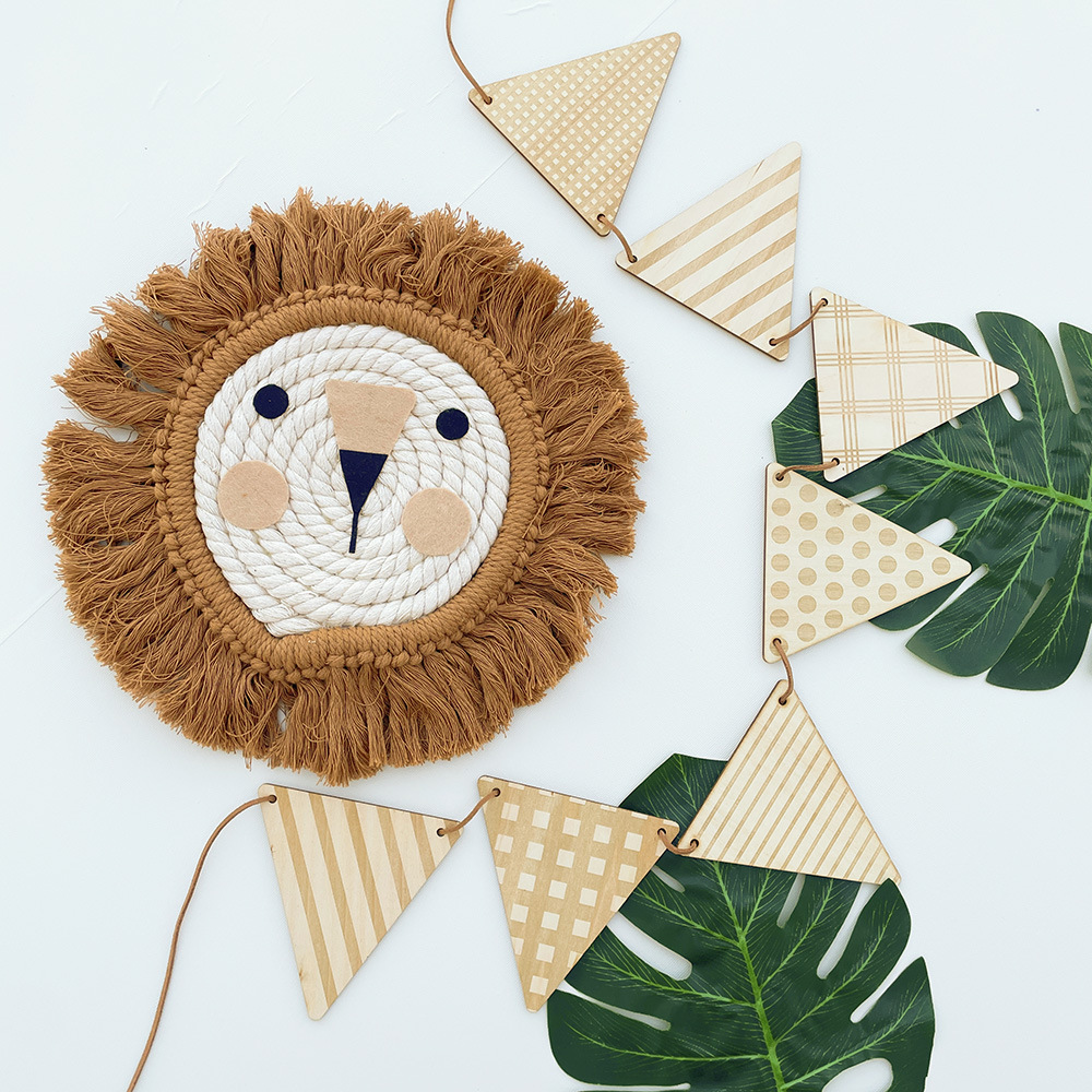 Bandera triangular de madera n - Baby Nursery Garland reseña y precio