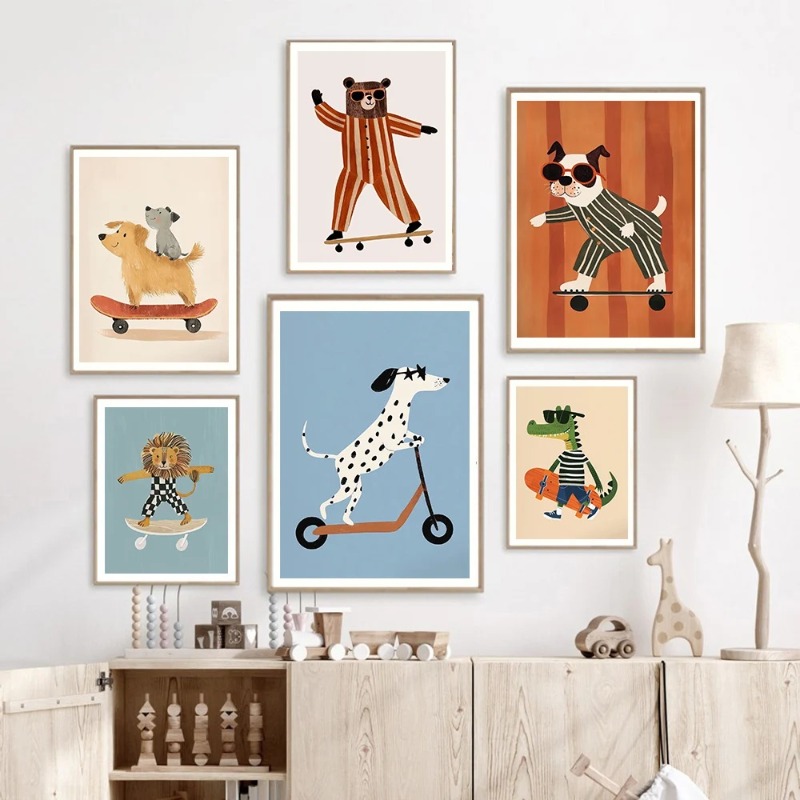 1 póster sin marco de animales - Baby Nursery Animal Pictures reseña y precio