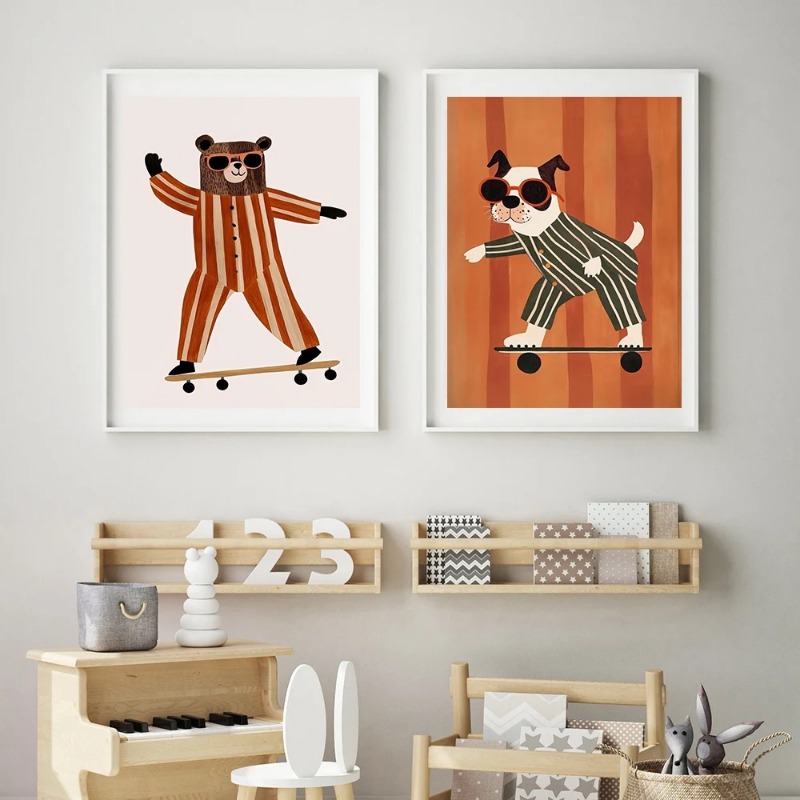 1 póster sin marco de animales - Baby Nursery Animal Pictures reseña y precio