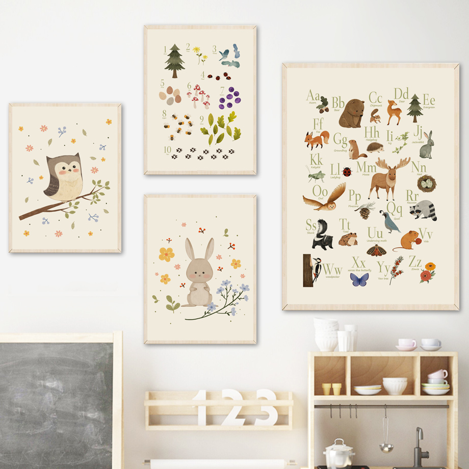 1 pieza de arte de pared sin m - Baby Nursery Animal Pictures reseña y precio