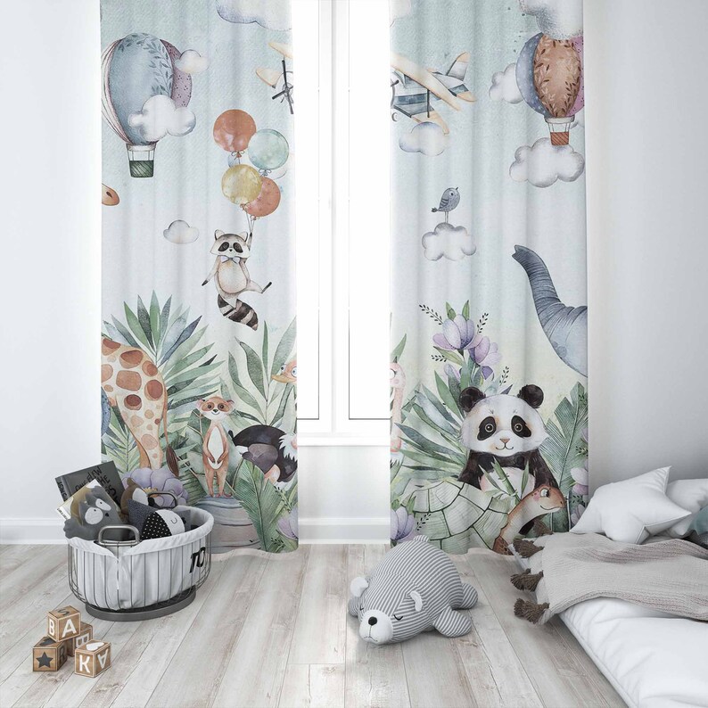 Cortina de fiesta de animales  - Baby Nursery Youtube reseña y precio