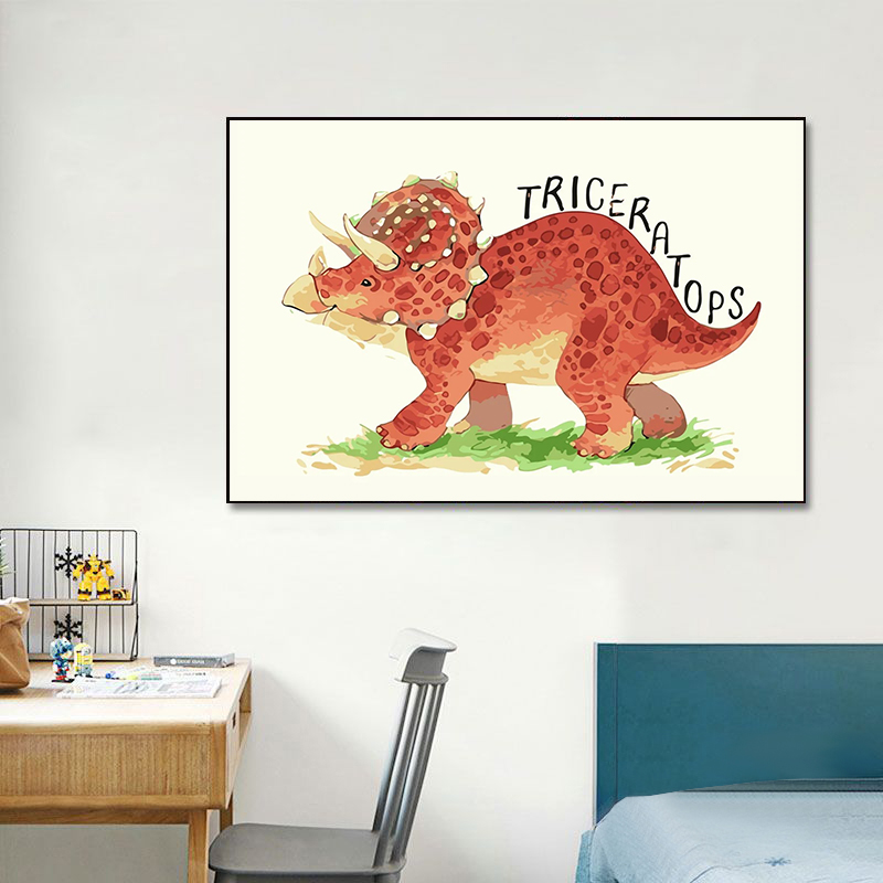 Póster de dinosaurio de acuare - Baby Nursery Animal Pictures reseña y precio