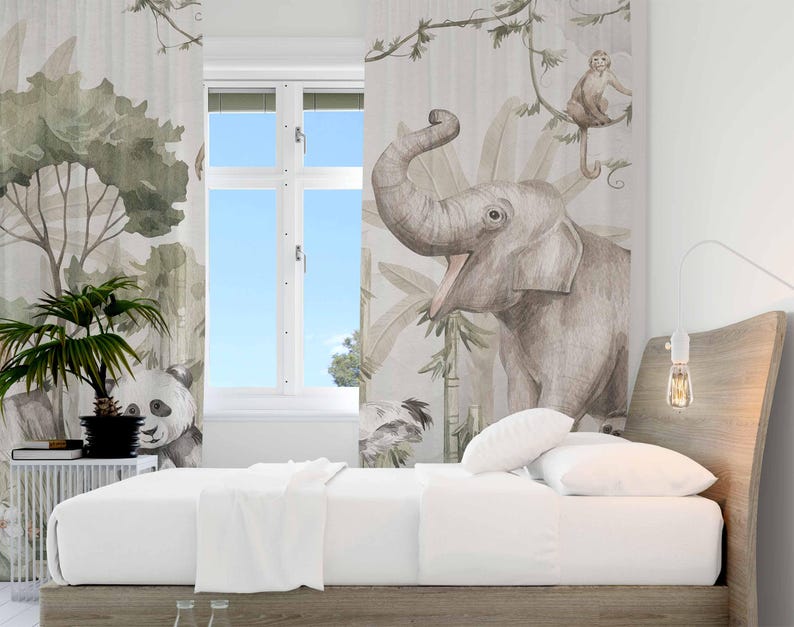Cortinas de animales de Safari - Baby Nursery Youtube reseña y precio