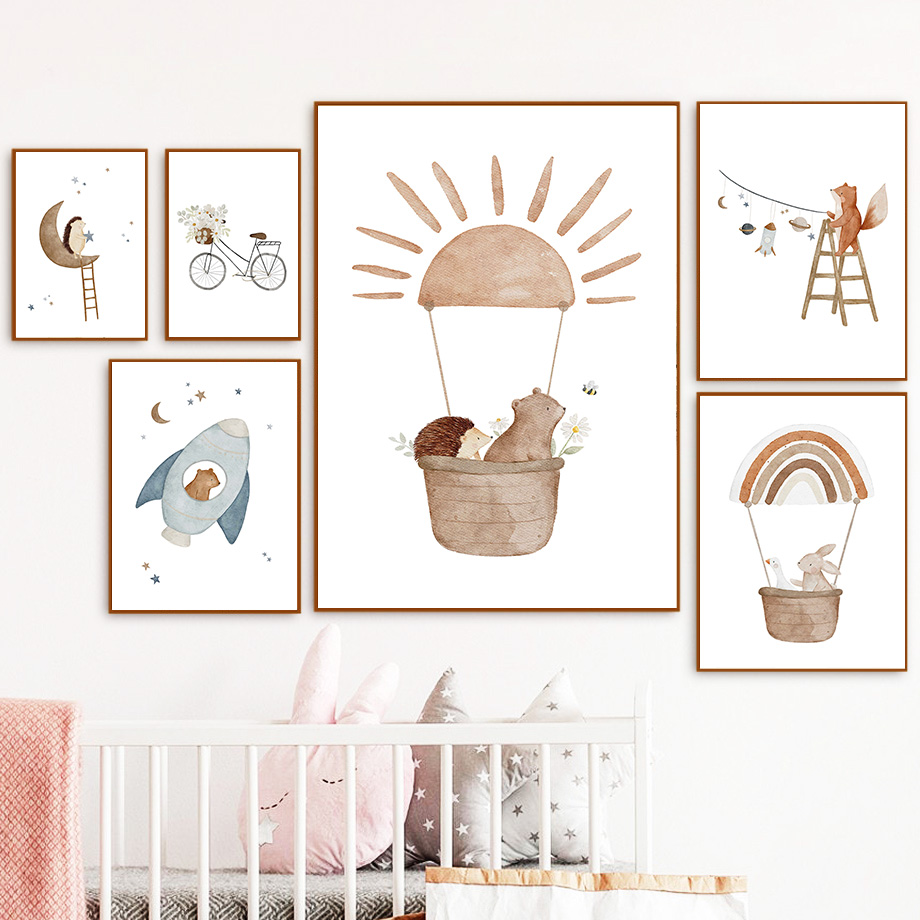 Arte de pared de animales de d - Baby Nursery Animal Pictures reseña y precio