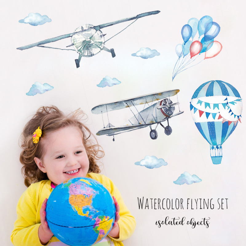 Pegatina de Pared de Avión y G - Baby Nursery Mural Wallpaper reseña y precio