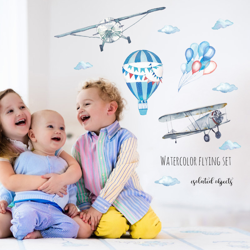 Pegatina de Pared de Avión y G - Baby Nursery Mural Wallpaper reseña y precio